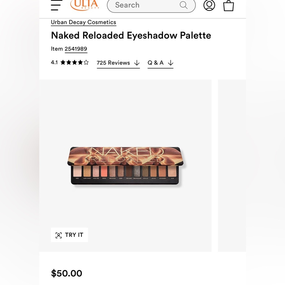 Urban Decay Reloaded Naked Palette